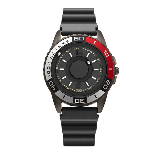 Gravity Glide Magnetic 3D Quartz Watch: Sleek Black Dial Edition