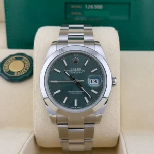2025 Rolex Datejust 41 Smooth / Mint Green / Oyster