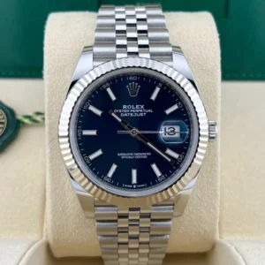 2022 Rolex Datejust 41 Fluted / Blue / Jubilee