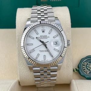 2025 Rolex Datejust 41 Fluted / White / Jubilee