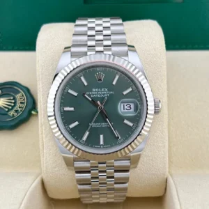 2025 Rolex Datejust 41 Steel / Fluted / Mint Green / Jubilee